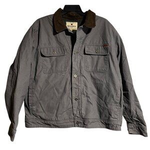 Woolrich Drifter Chore Jacket Gray Sherpa Lined Cotton Shell Men XXL Vintage 90s